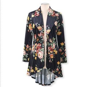 The Pyramid Collection Anastasia Floral Velvet Jacket Size Large
